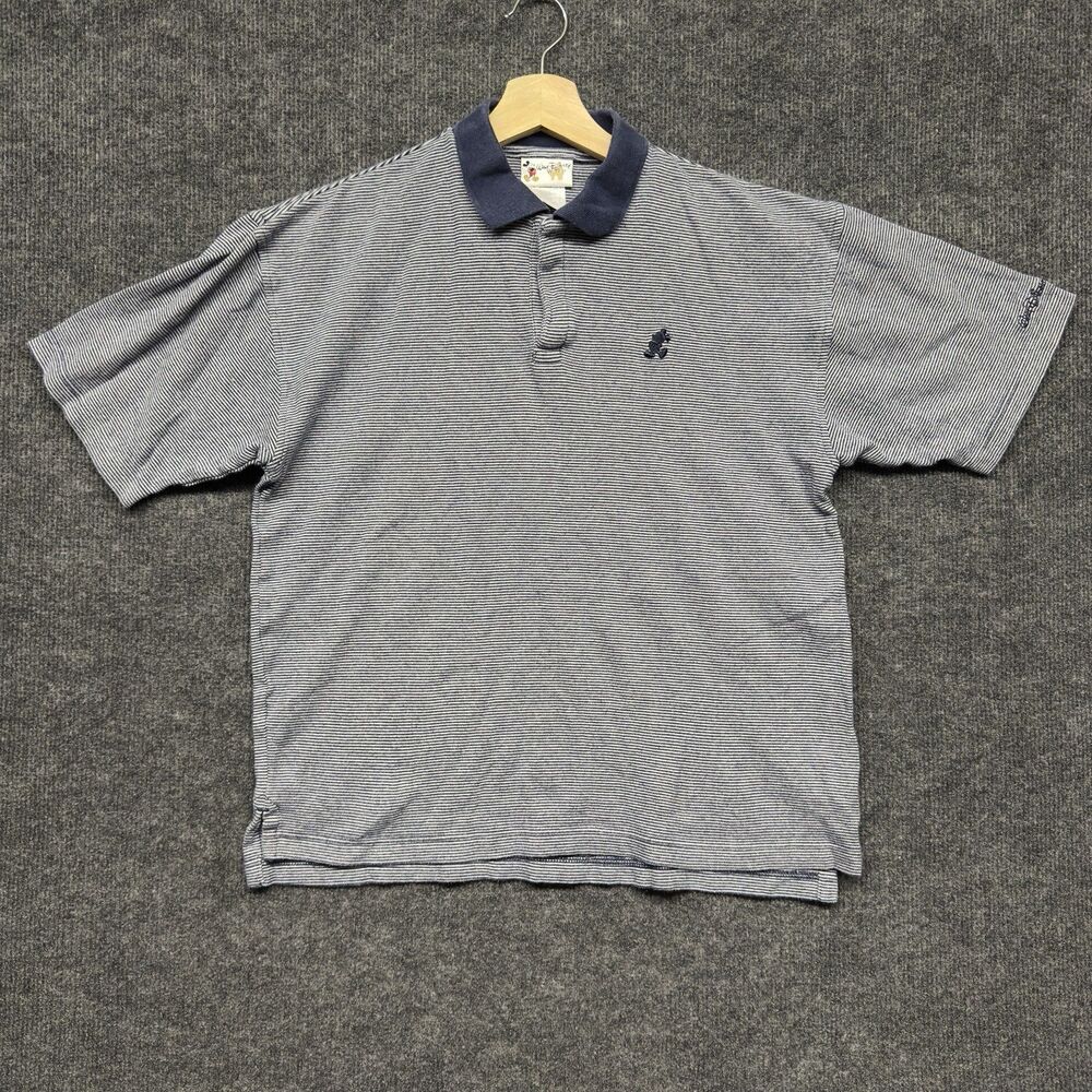 Disney World Mickey Mouse Polo Shirt Size Small Navy Embroidered Golf Vintage